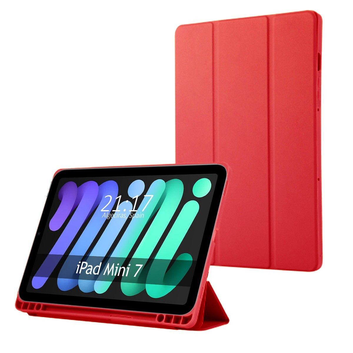 Funda con Tapa Smart para Apple iPad Mini 7 (2024) color Roja
