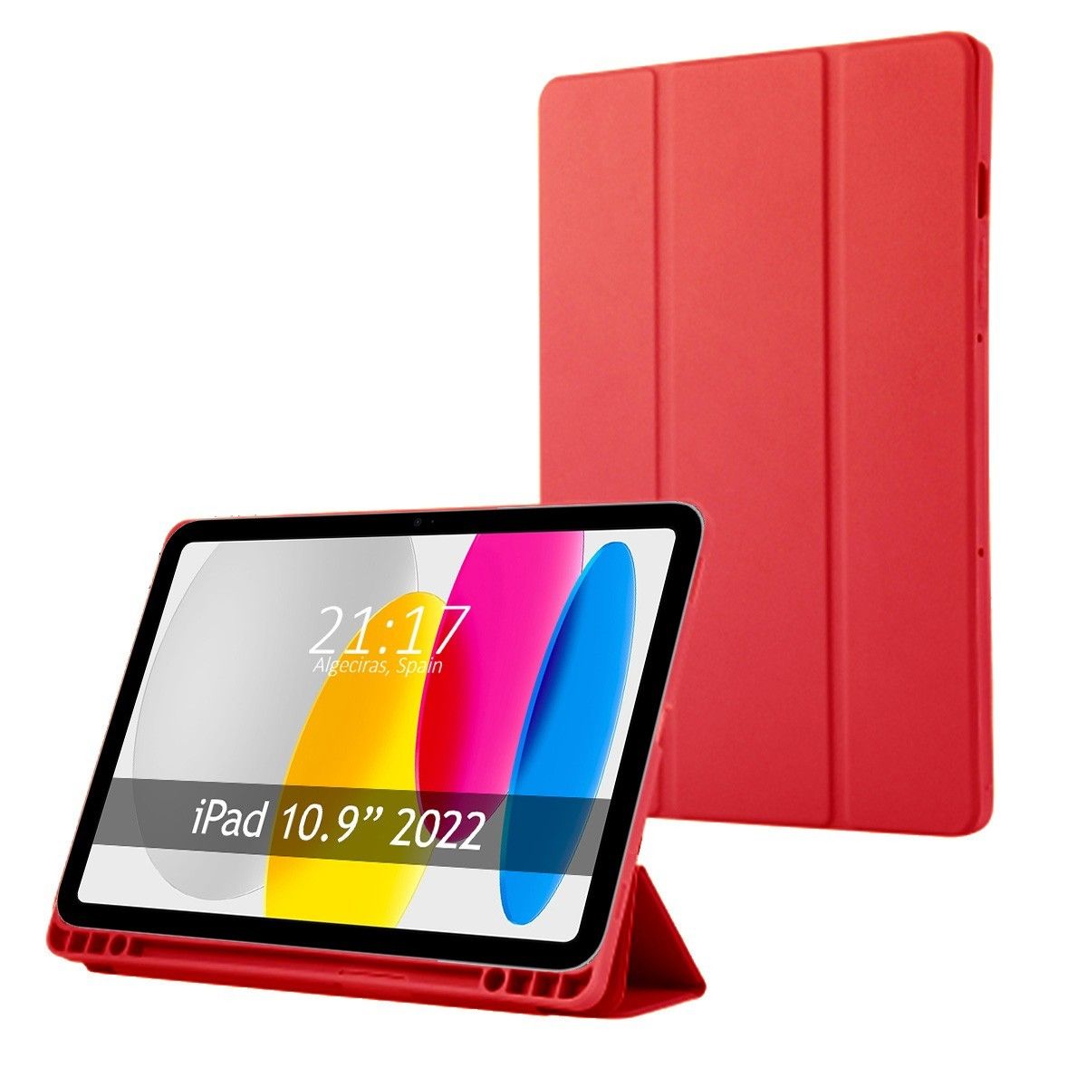Funda con Tapa Smart para Apple iPad 10ª Gen. 10.9 (2022) color Roja