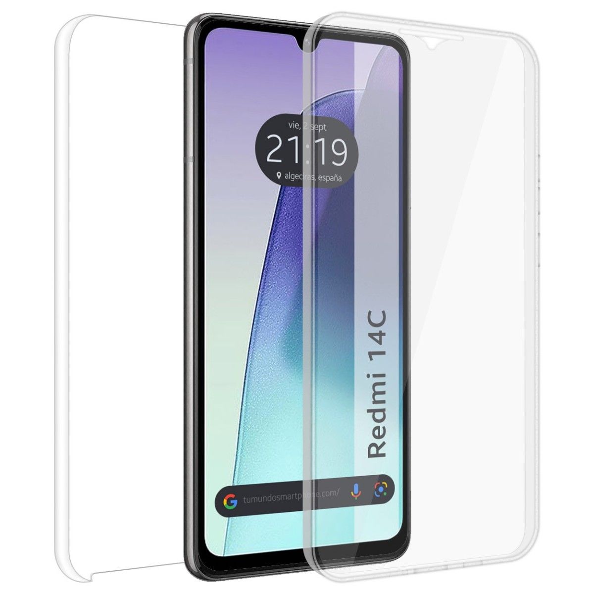 Funda Doble Transparente Pc + Tpu Full Body 360 para Xiaomi Redmi 14C