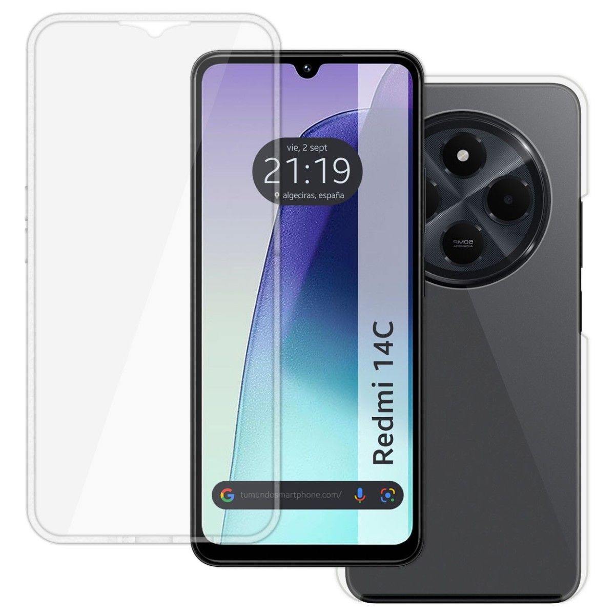 Funda Doble Transparente Pc + Tpu Full Body 360 para Xiaomi Redmi 14C