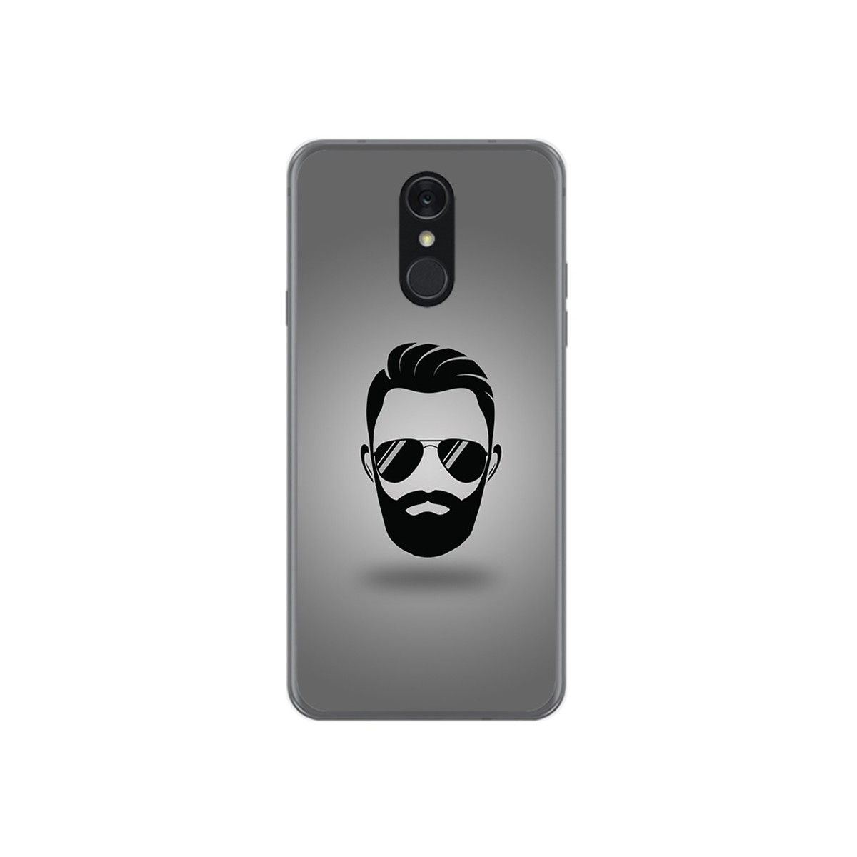 Funda Gel Tpu para Lg Q7 Diseño Barba Dibujos