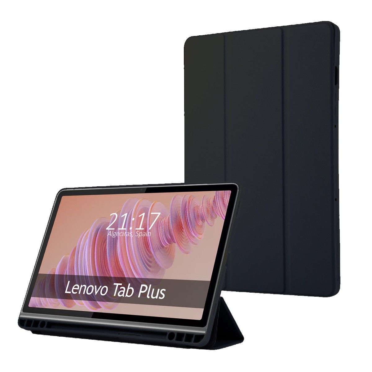 Funda con tapa Smart para Lenovo Tab Plus 11.5 color Negra