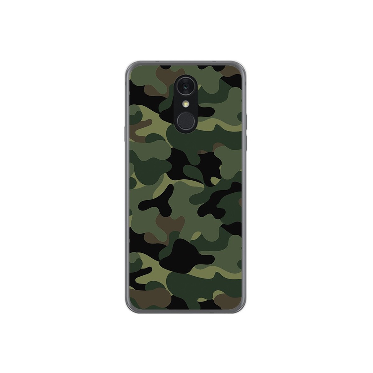 Funda Gel Tpu para Lg Q7 Diseño Camuflaje Dibujos