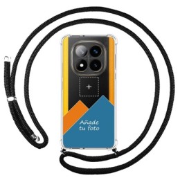 Personaliza tu Funda Colgante Transparente para Xiaomi Poco X7 5G con Cordon Negro Dibujo Personalizada