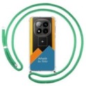 Personaliza tu Funda Colgante Transparente para Xiaomi Poco X7 5G con Cordon Verde Agua Dibujo Personalizada