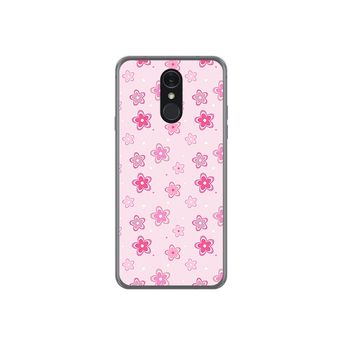 Funda Gel Tpu para Lg Q7 Diseño Flores Dibujos