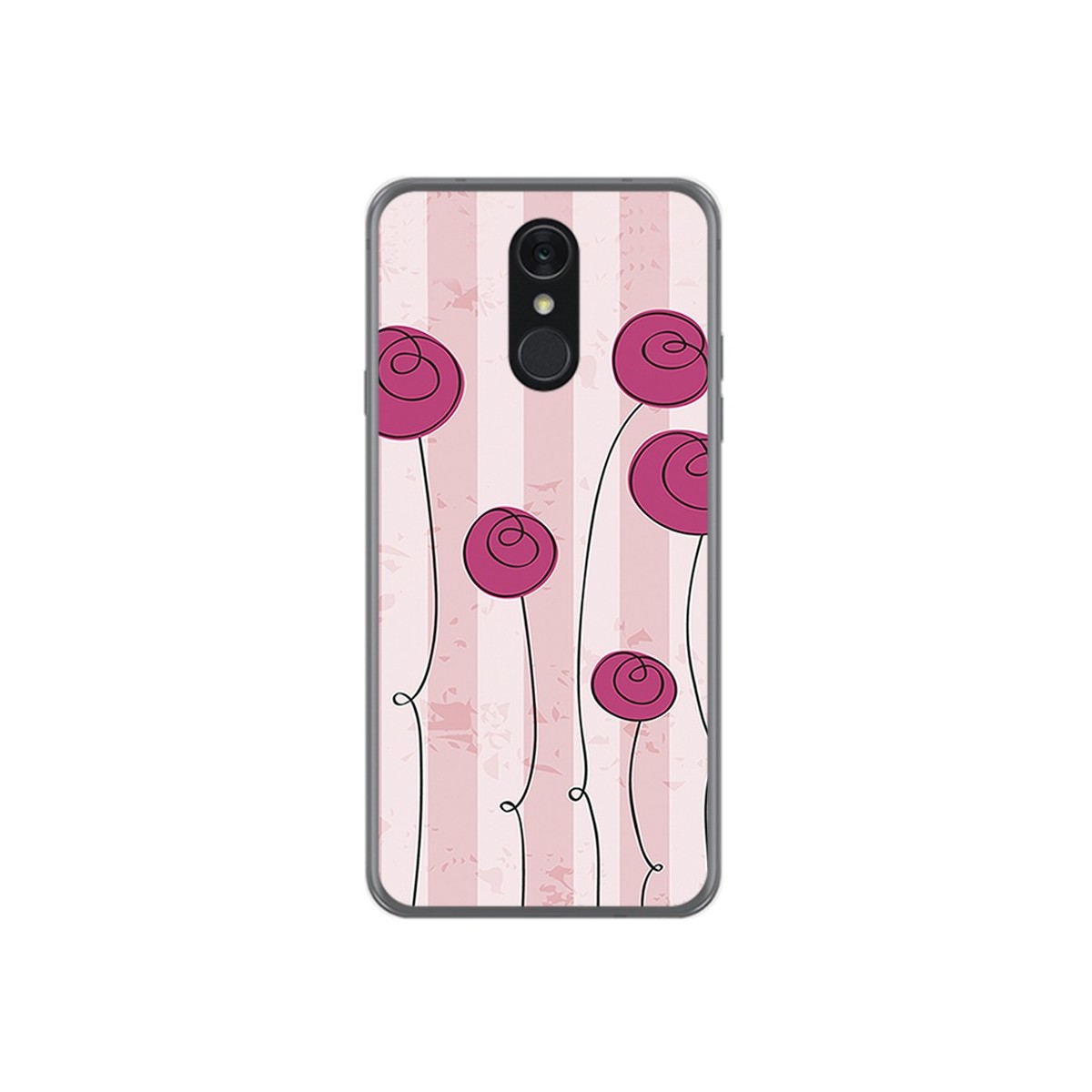 Funda Gel Tpu para Lg Q7 Diseño Flores Vintage Dibujos