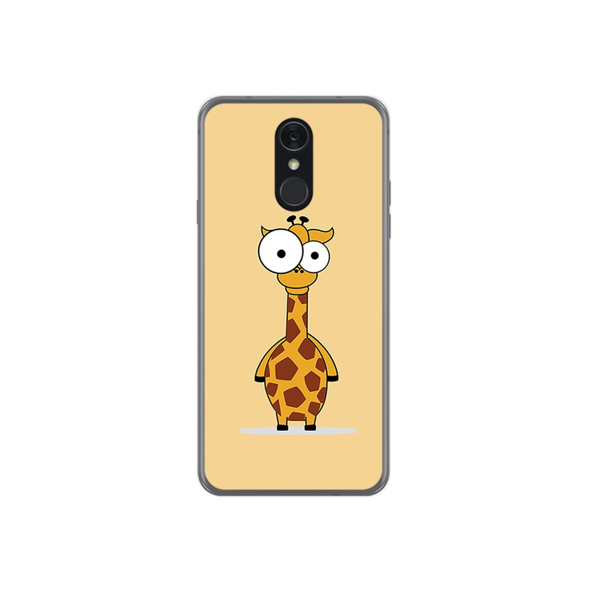 Funda Gel Tpu para Lg Q7 Diseño Jirafa Dibujos