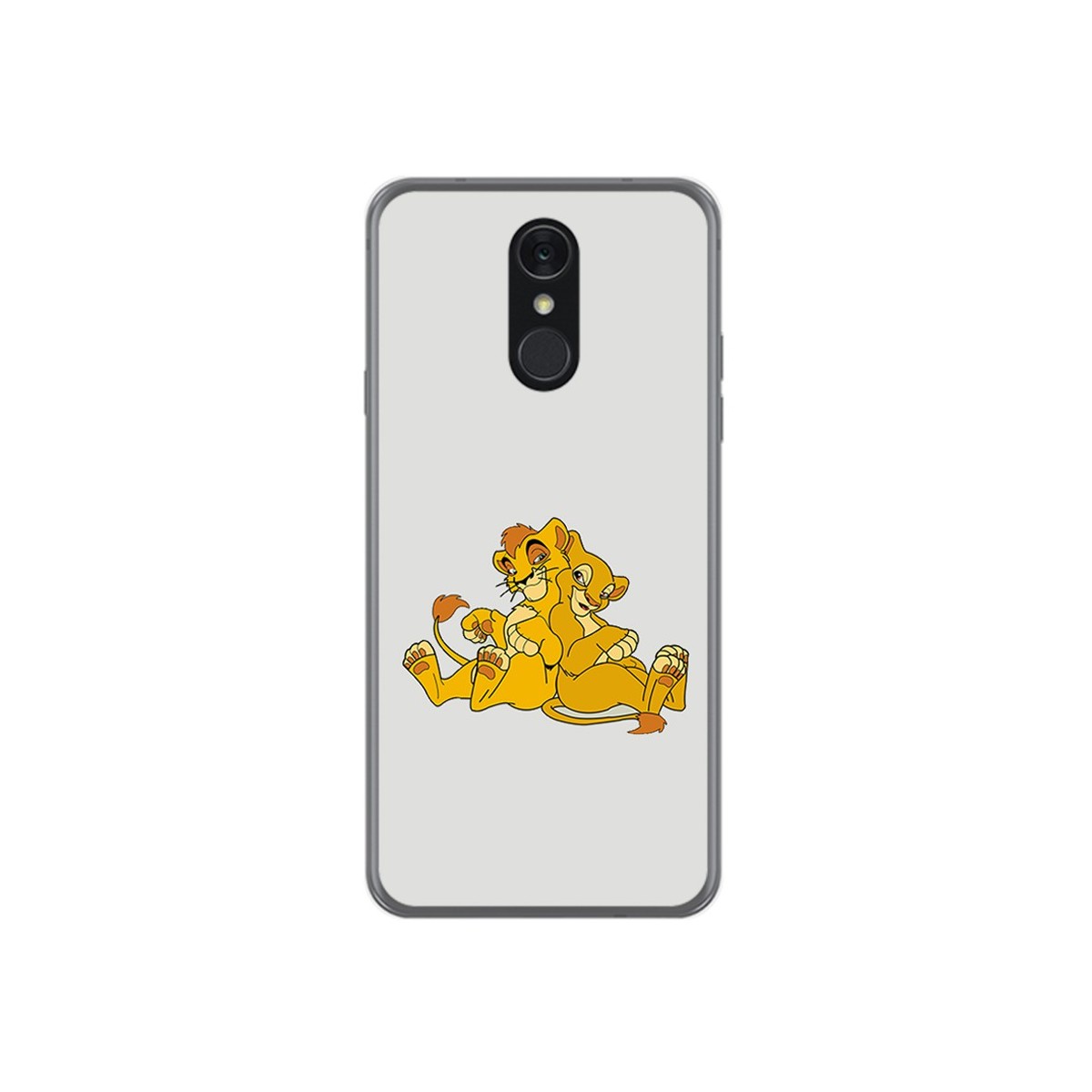 Funda Gel Tpu para Lg Q7 Diseño Leones Dibujos