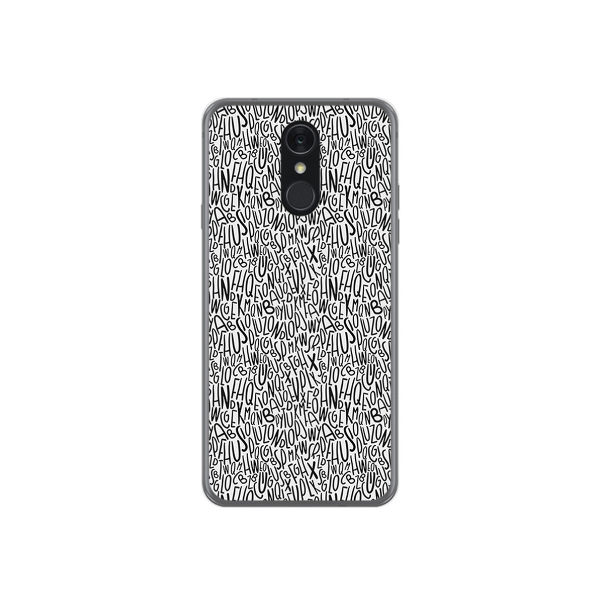 Funda Gel Tpu para Lg Q7 Diseño Letras Dibujos