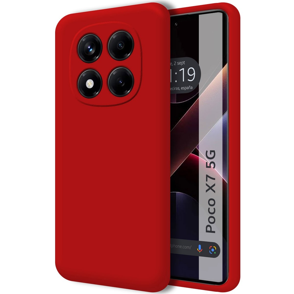 Funda Silicona Líquida Ultra Suave para Xiaomi Poco X7 5G color Roja