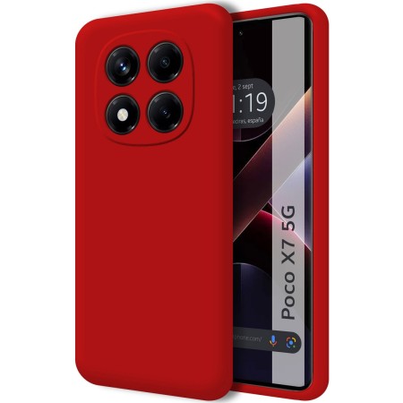Funda Silicona Líquida Ultra Suave para Xiaomi Poco X7 5G color Roja