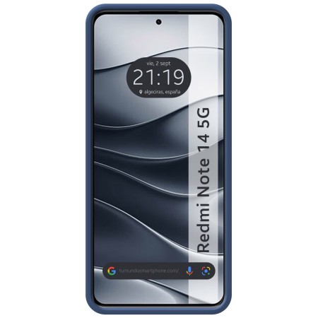 Funda Silicona Líquida Ultra Suave para Xiaomi Redmi Note 14 5G color Azul Oscuro
