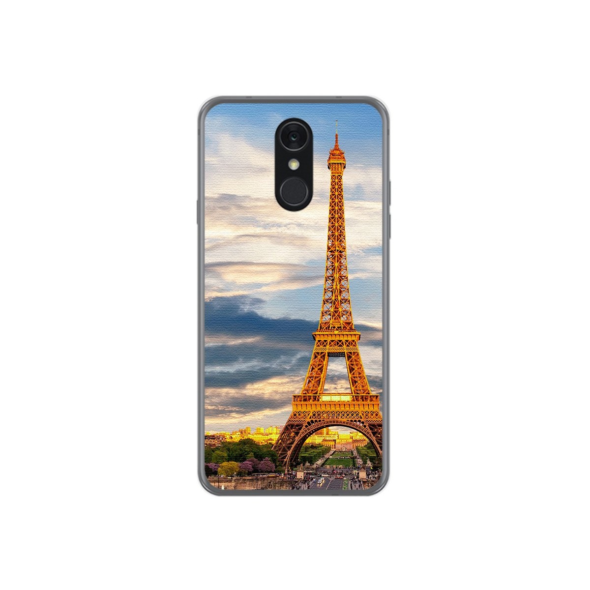 Funda Gel Tpu para Lg Q7 Diseño Paris Dibujos