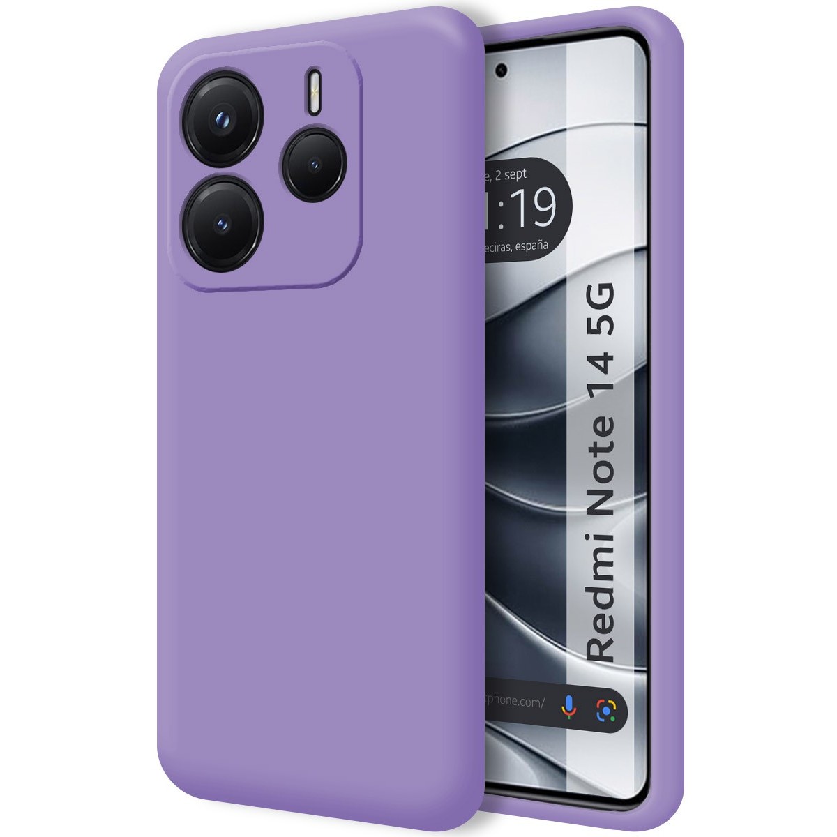 Funda Silicona Líquida Ultra Suave para Xiaomi Redmi Note 14 5G color Morado