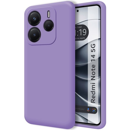 Funda Silicona Líquida Ultra Suave para Xiaomi Redmi Note 14 5G color Morado