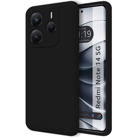 Funda Silicona Líquida Ultra Suave para Xiaomi Redmi Note 14 5G color Negra