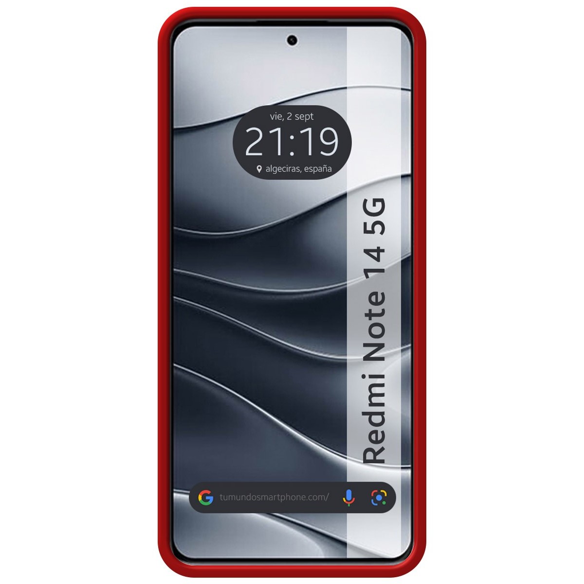 Funda Silicona Líquida Ultra Suave para Xiaomi Redmi Note 14 5G color Roja