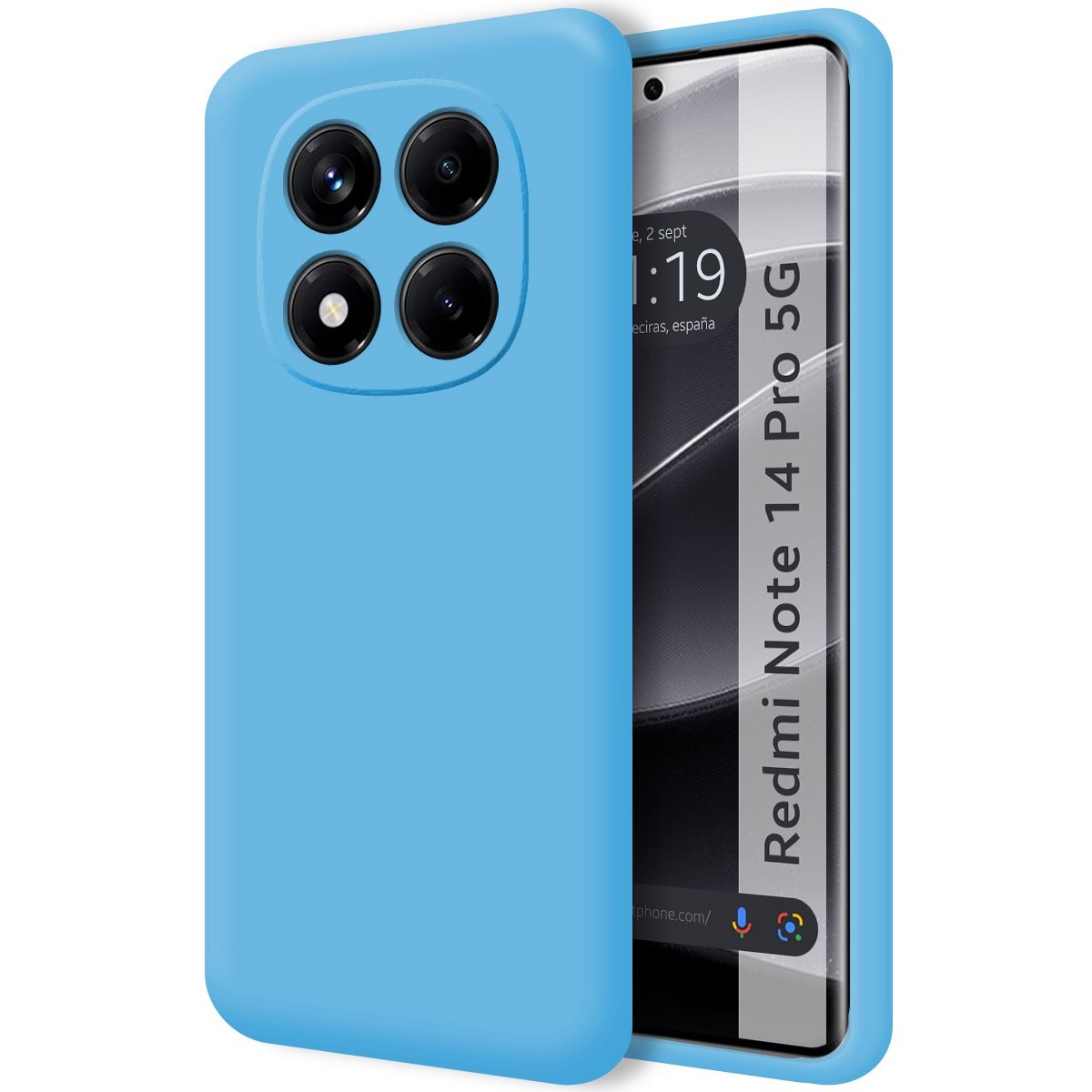 Funda Silicona Líquida Ultra Suave para Xiaomi Redmi Note 14 Pro 5G color Azul