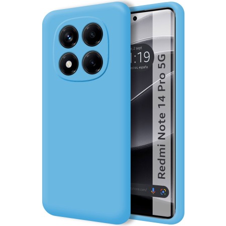 Funda Silicona Líquida Ultra Suave para Xiaomi Redmi Note 14 Pro 5G color Azul