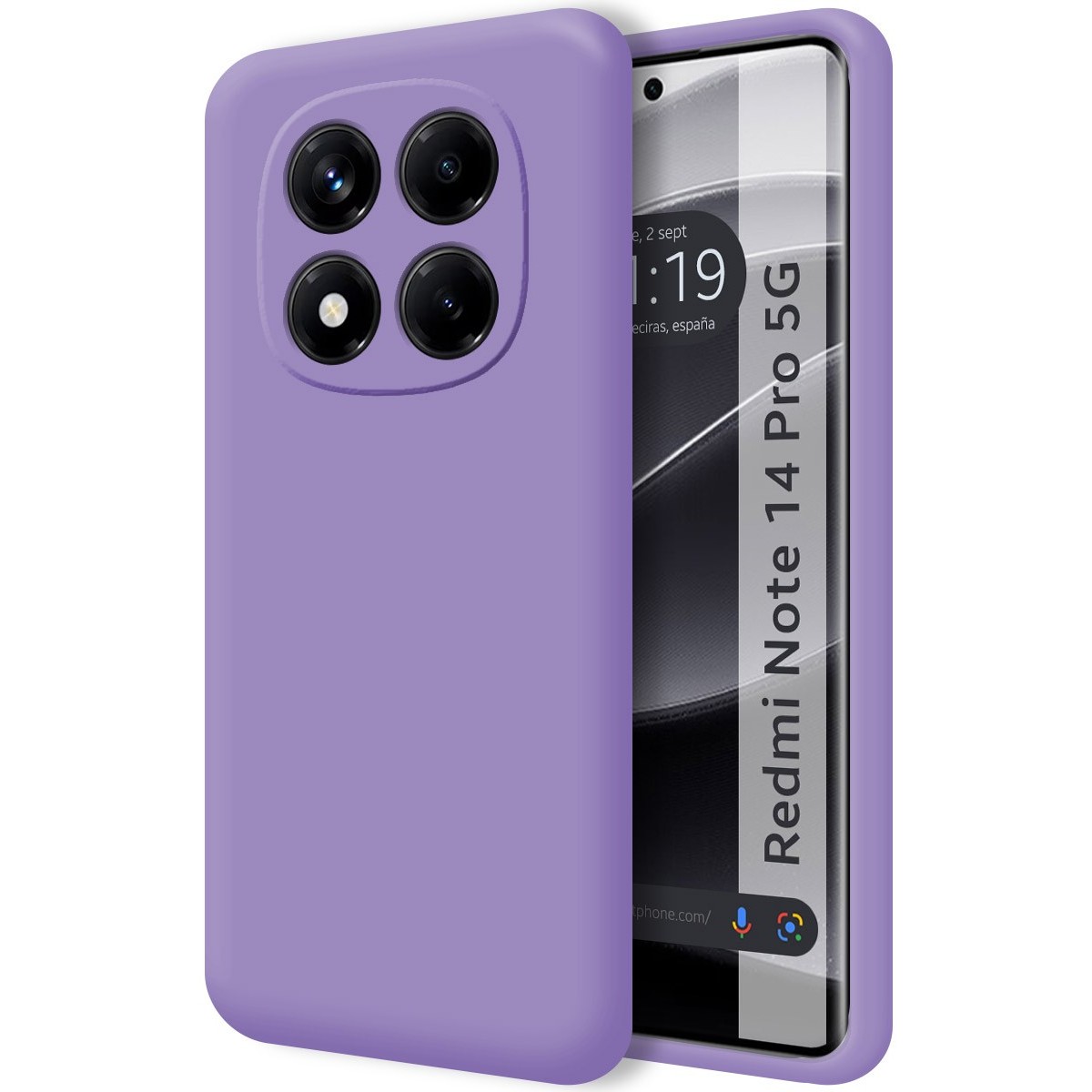 Funda Silicona Líquida Ultra Suave para Xiaomi Redmi Note 14 Pro 5G color Morado