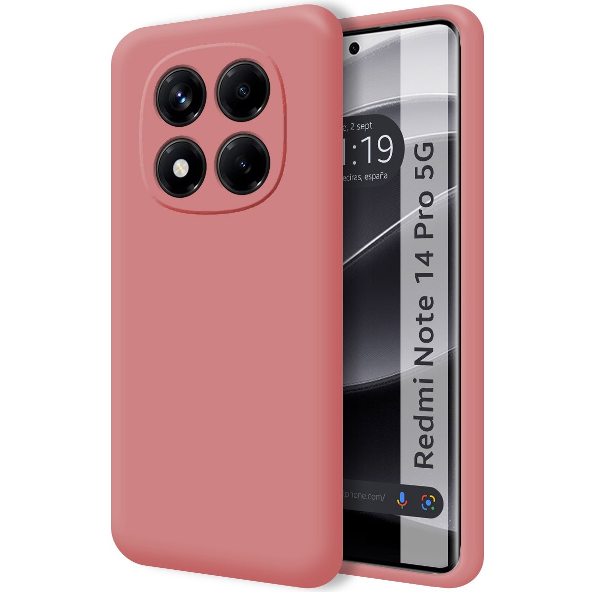 Funda Silicona Líquida Ultra Suave para Xiaomi Redmi Note 14 Pro 5G color Rosa