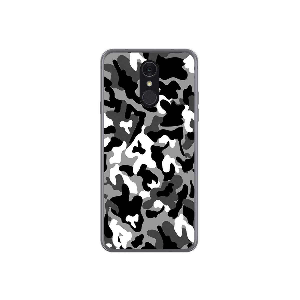 Funda Gel Tpu para Lg Q7 Diseño Snow Camuflaje Dibujos