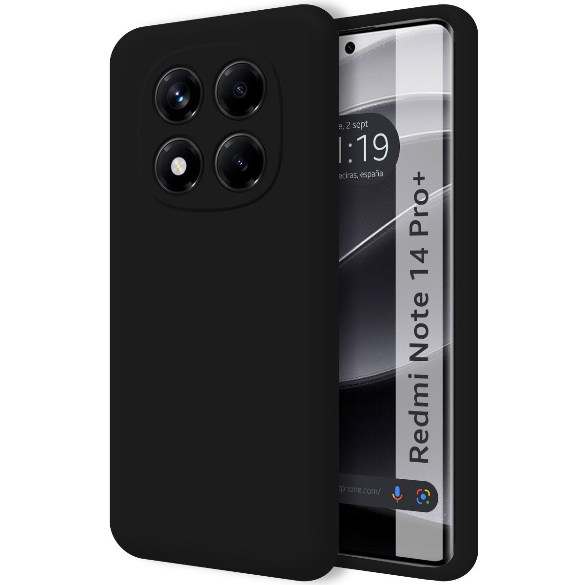 Funda Silicona Líquida Ultra Suave para Xiaomi Redmi Note 14 Pro+ Plus 5G color Negra