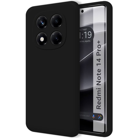 Funda Silicona Líquida Ultra Suave para Xiaomi Redmi Note 14 Pro+ Plus 5G color Negra