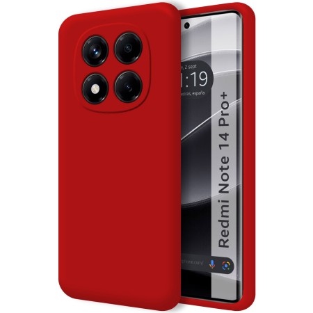 Funda Silicona Líquida Ultra Suave para Xiaomi Redmi Note 14 Pro+ Plus 5G color Roja