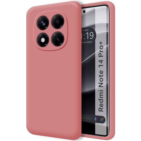 Funda Silicona Líquida Ultra Suave para Xiaomi Redmi Note 14 Pro+ Plus 5G color Rosa
