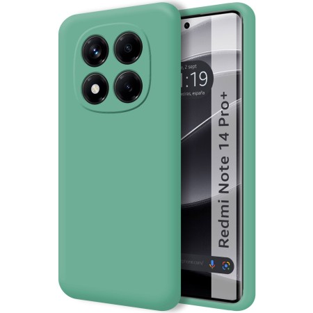Funda Silicona Líquida Ultra Suave para Xiaomi Redmi Note 14 Pro+ Plus 5G color Verde