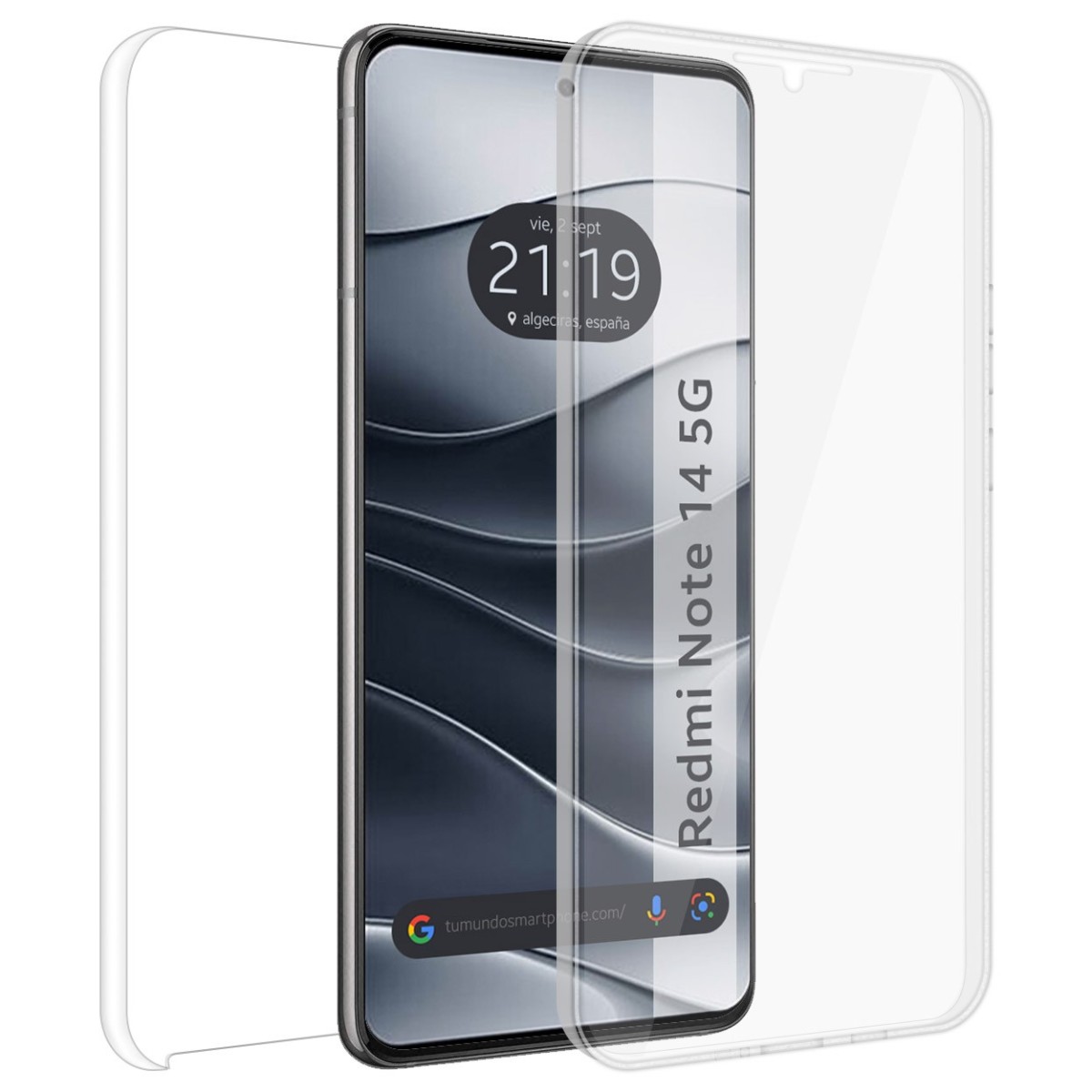 Funda Doble Transparente Pc + Tpu Full Body 360 para Xiaomi Redmi Note 14 5G