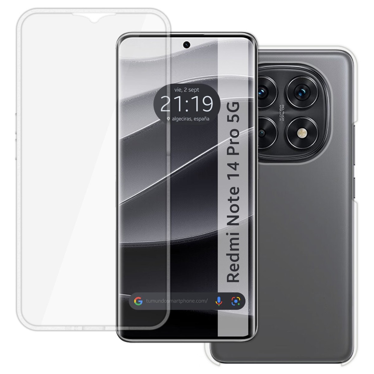 Funda Doble Transparente Pc + Tpu Full Body 360 para Xiaomi Redmi Note 14 Pro 5G
