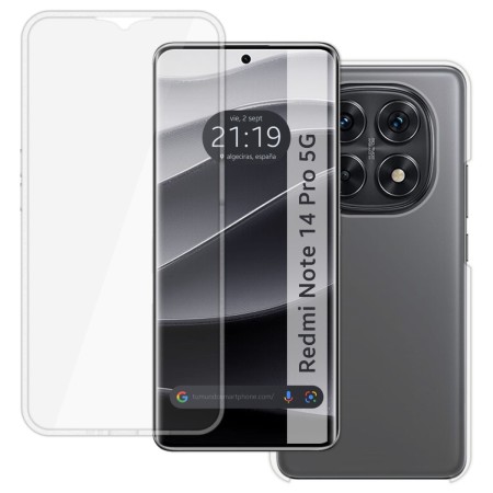 Funda Doble Transparente Pc + Tpu Full Body 360 para Xiaomi Redmi Note 14 Pro 5G