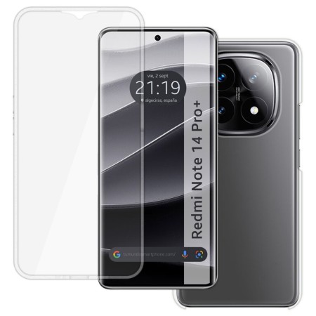 Funda Doble Transparente Pc + Tpu Full Body 360 para Xiaomi Redmi Note 14 Pro+ Plus 5G