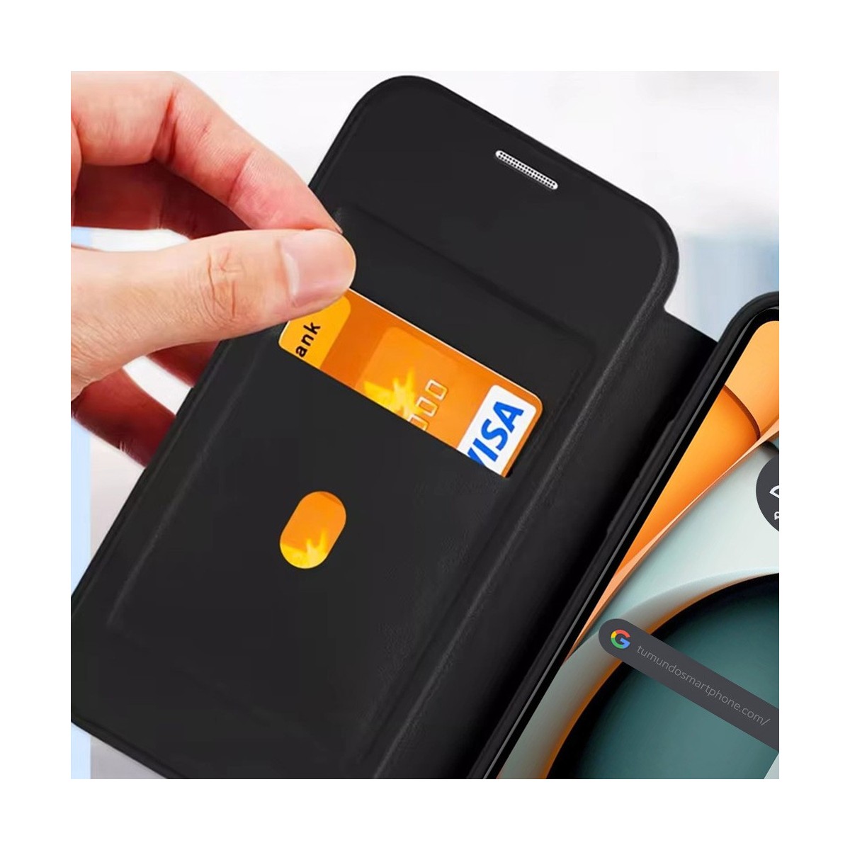 Funda Híbrida con Tapa Magnética para Iphone 13 (6.1) color Negra