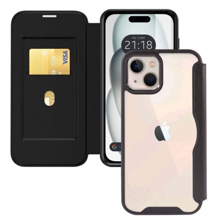 Funda Híbrida con Tapa Magnética para Iphone 15 (6.1) color Negra