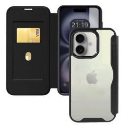 Funda Híbrida con Tapa Magnética para Iphone 16 (6.1) color Negra