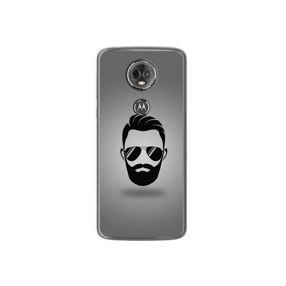 Funda Gel Tpu para Motorola Moto E5 Plus Diseño Barba Dibujos