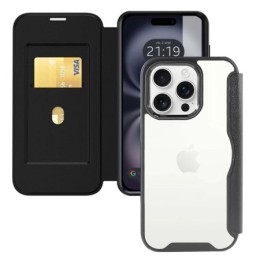 Funda Híbrida con Tapa Magnética para Iphone 16 Pro (6.3) color Negra