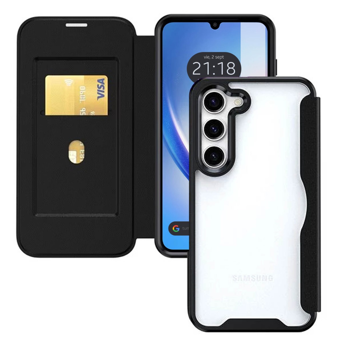 Funda Híbrida con Tapa Magnética para Samsung Galaxy A35 5G color Negra