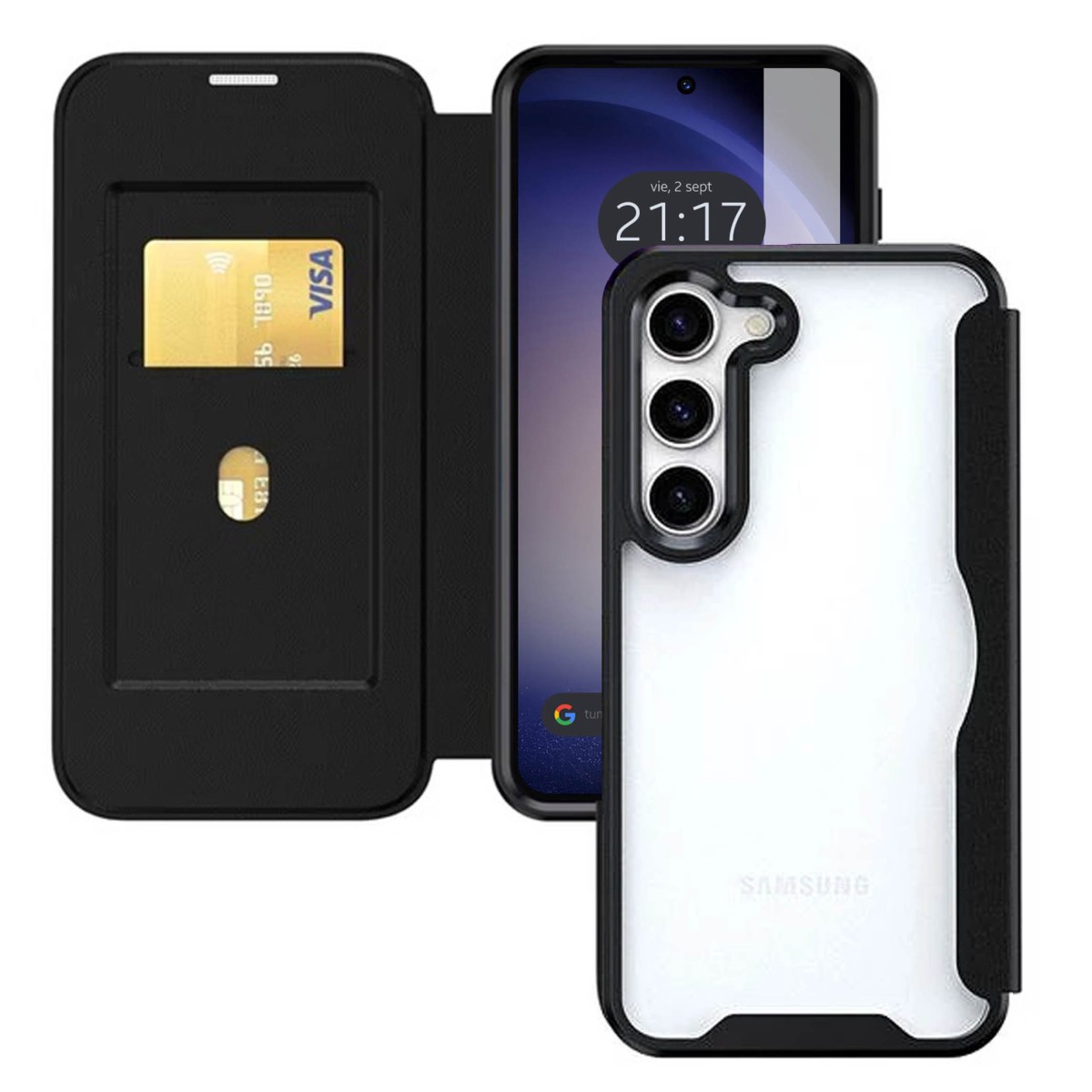 Funda Híbrida con Tapa Magnética para Samsung Galaxy S23+ Plus 5G color Negra