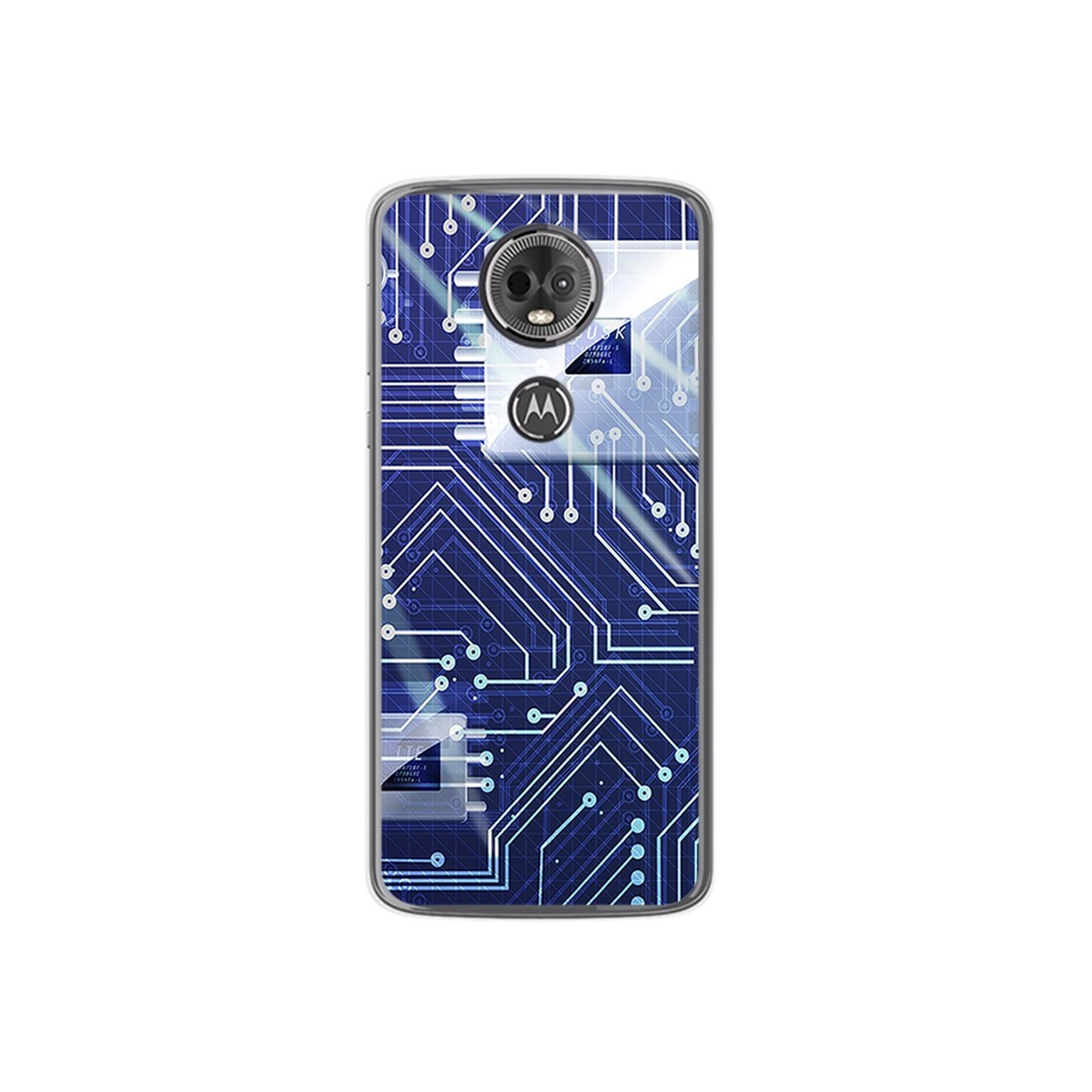Funda Gel Tpu para Motorola Moto E5 Plus Diseño Circuito Dibujos