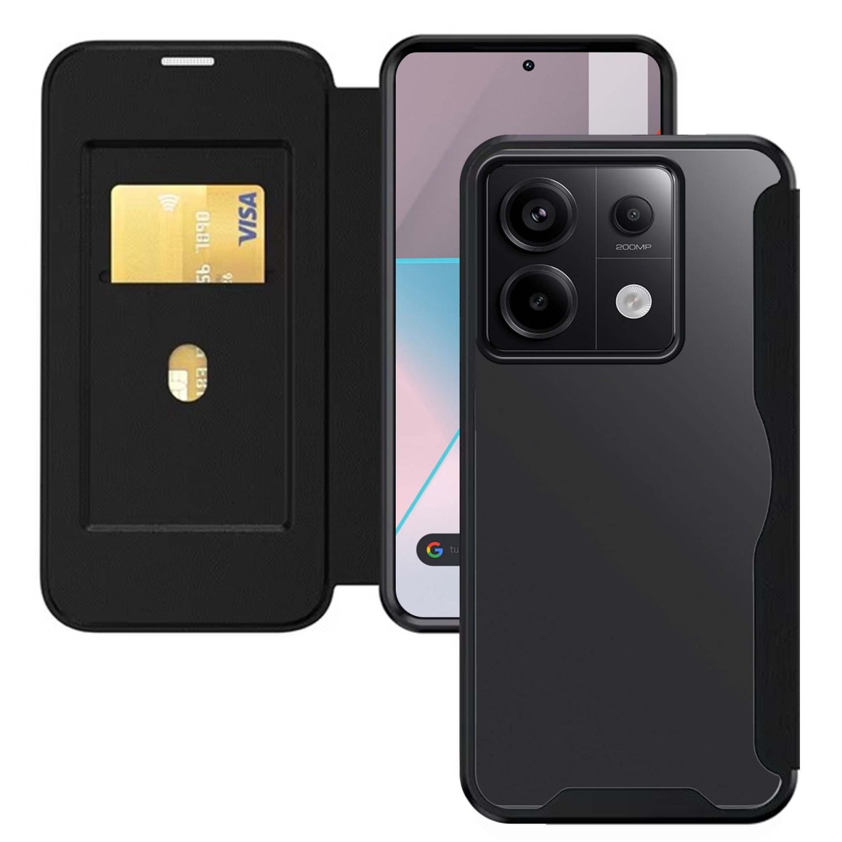 Funda Híbrida con Tapa Magnética para Xiaomi Redmi Note 13 Pro 5G color Negra