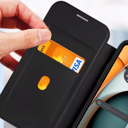 Funda Híbrida con Tapa Magnética para Xiaomi Redmi Note 13 Pro+ Plus 5G color Negra