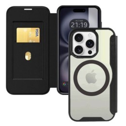 Funda Magnética Híbrida con Tapa para Iphone 16 Pro (6.3) color Negra