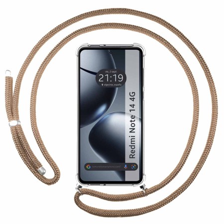 Funda Colgante Transparente para Xiaomi Redmi Note 14 4G con Cordon Camel