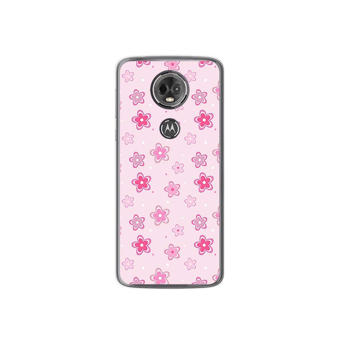 Funda Gel Tpu para Motorola Moto E5 Plus Diseño Flores Dibujos