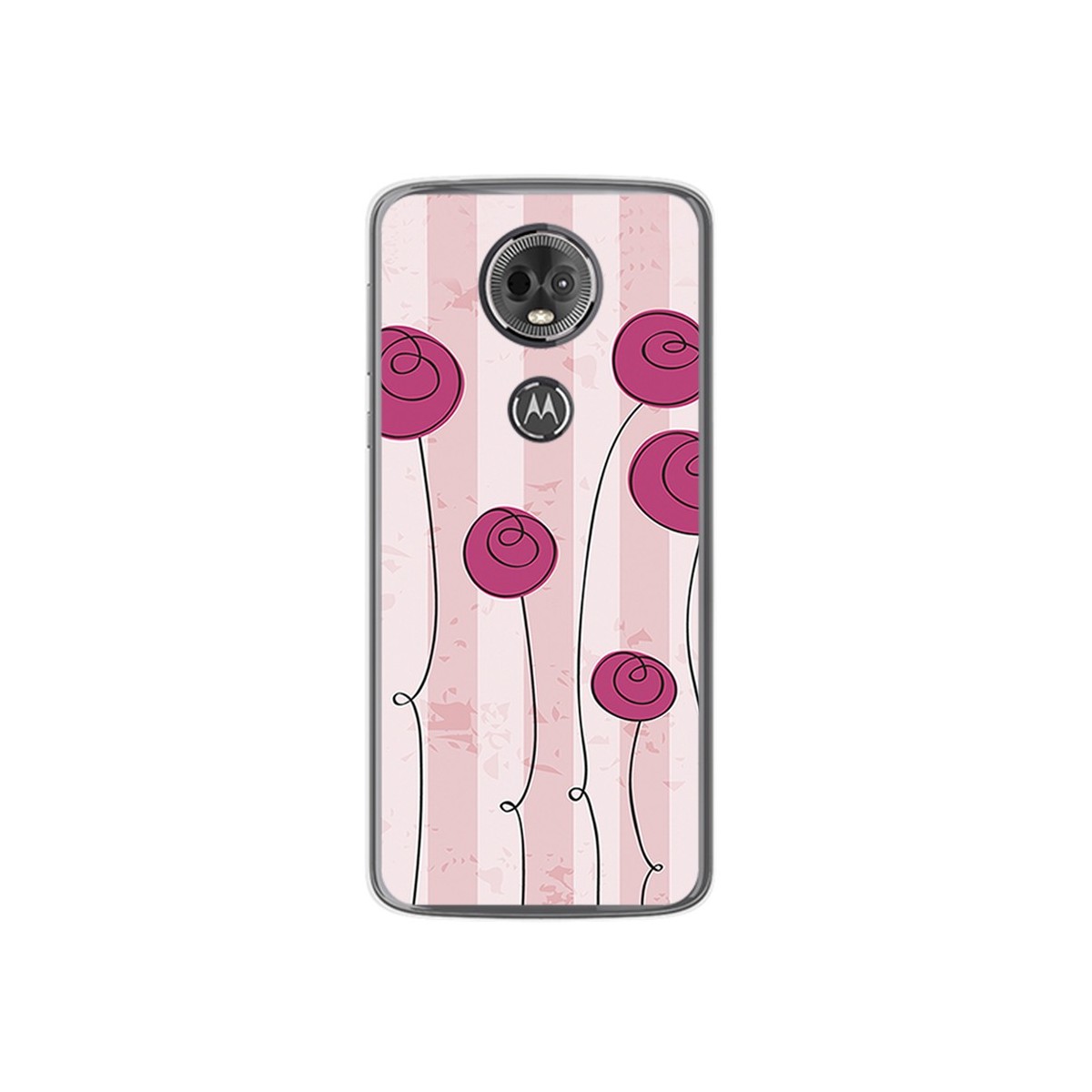 Funda Gel Tpu para Motorola Moto E5 Plus Diseño Flores Vintage Dibujos